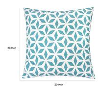 Outdoor Indoor Throw Pillow Cover, Aqua Blue Crystal Burst 20 Inch Square - BM349698