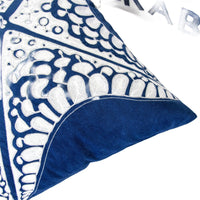 Throw Pillow Cover, Starfish Design, Coastal Indigo Velvet 20 Inch Square - BM349701