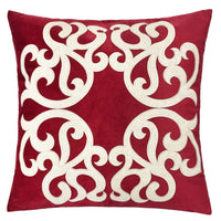 Dery 20x20 Square Throw Pillow Cover, Double Sided Red Velvet Vintage Design - BM349702