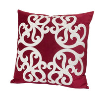 Dery 20x20 Square Throw Pillow Cover, Double Sided Red Velvet Vintage Design - BM349702
