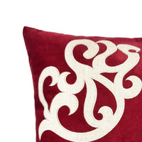 Dery 20x20 Square Throw Pillow Cover, Double Sided Red Velvet Vintage Design - BM349702