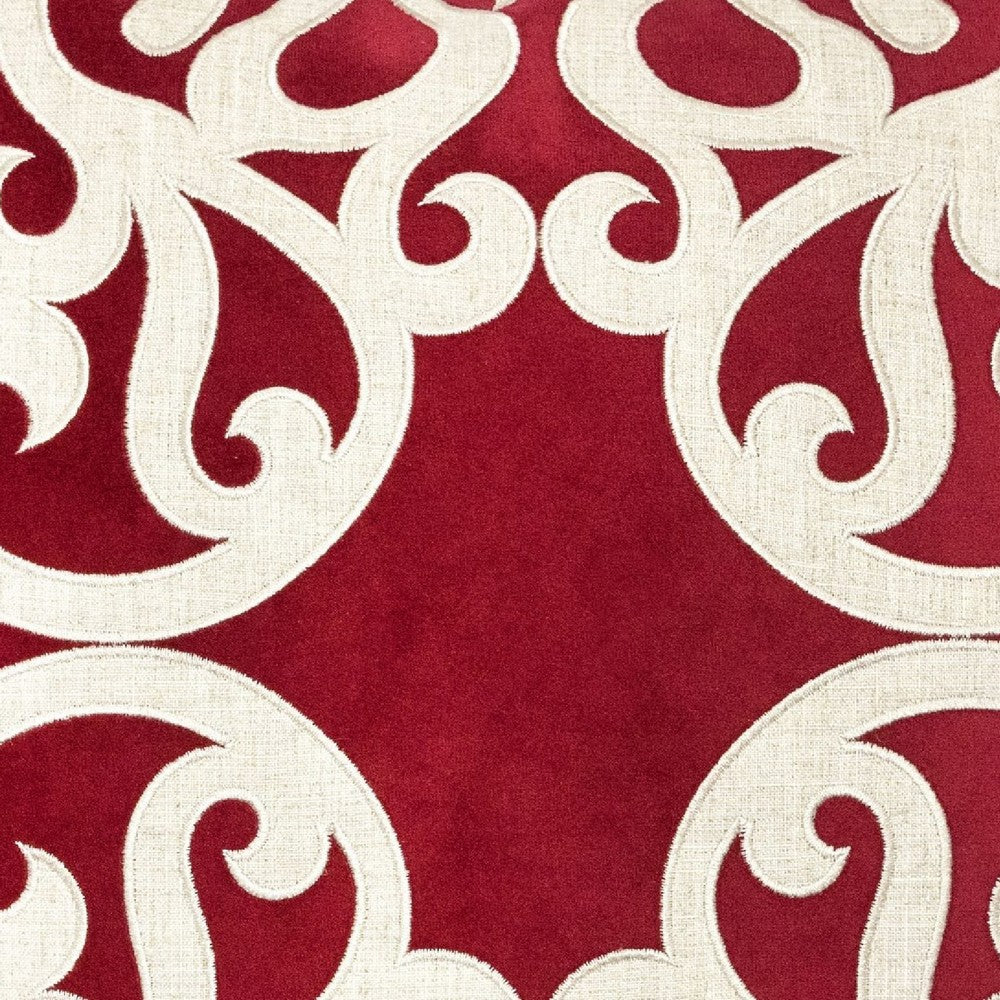 Dery 20x20 Square Throw Pillow Cover, Double Sided Red Velvet Vintage Design - BM349702