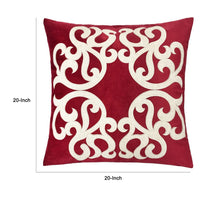 Dery 20x20 Square Throw Pillow Cover, Double Sided Red Velvet Vintage Design - BM349702