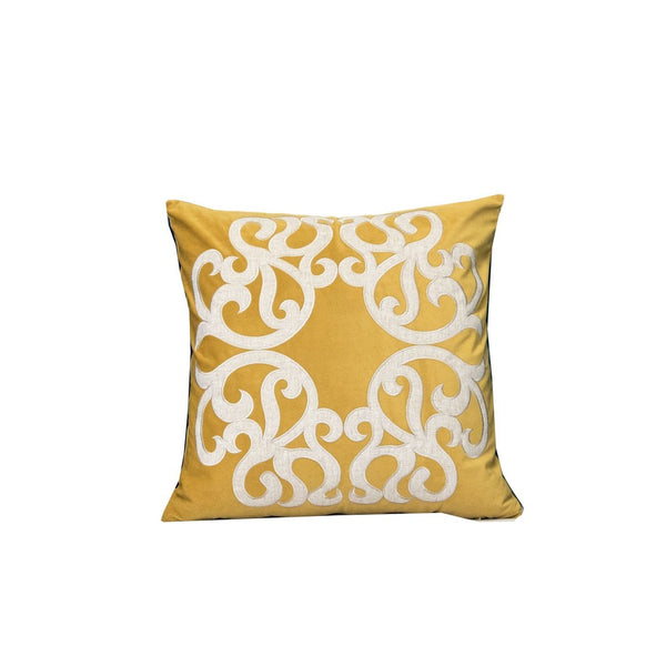 Dery 20x20 Square Throw Pillow Cover, 2 Sided Yellow Cover Velvet Vintage - BM349703