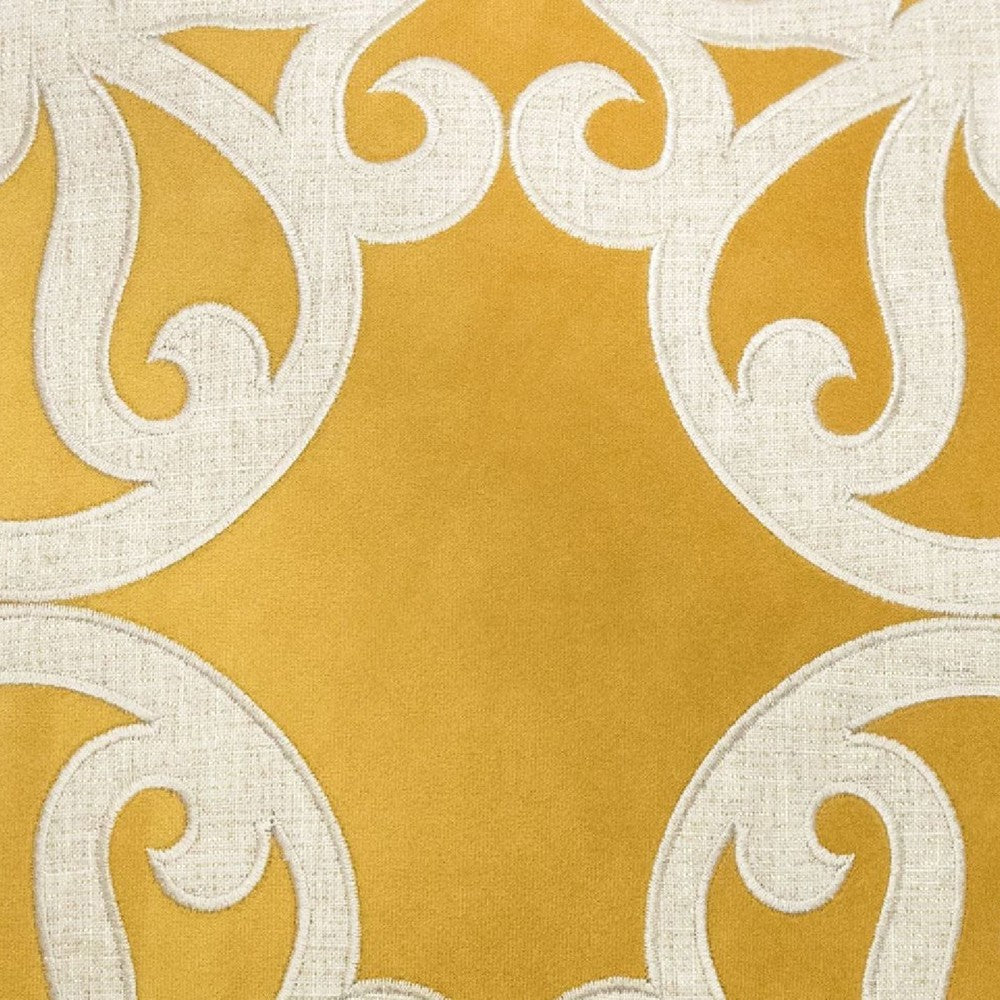 Dery 20x20 Square Throw Pillow Cover, 2 Sided Yellow Cover Velvet Vintage - BM349703