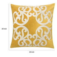 Dery 20x20 Square Throw Pillow Cover, 2 Sided Yellow Cover Velvet Vintage - BM349703