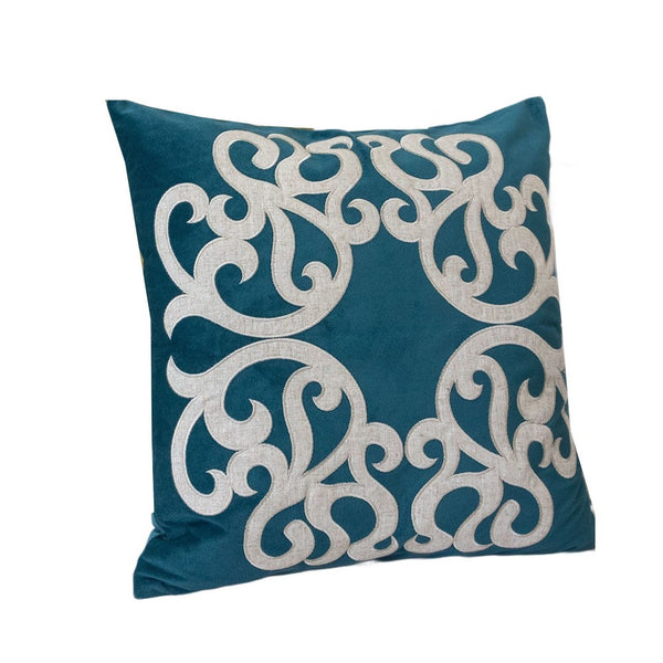 Dery 20x20 Square Throw Pillow Cover, Double Sided Green Velvet Vintage - BM349704