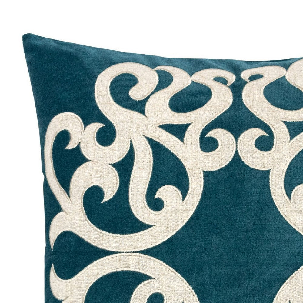 Dery 20x20 Square Throw Pillow Cover, Double Sided Green Velvet Vintage - BM349704