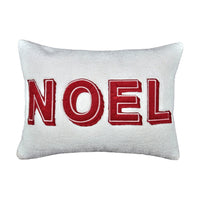Holiday Throw Pillow Cover, NOEL Red and White Sherpa Textured, 14x20 Lumbar - BM349707