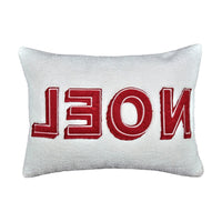 Holiday Throw Pillow Cover, NOEL Red and White Sherpa Textured, 14x20 Lumbar - BM349707