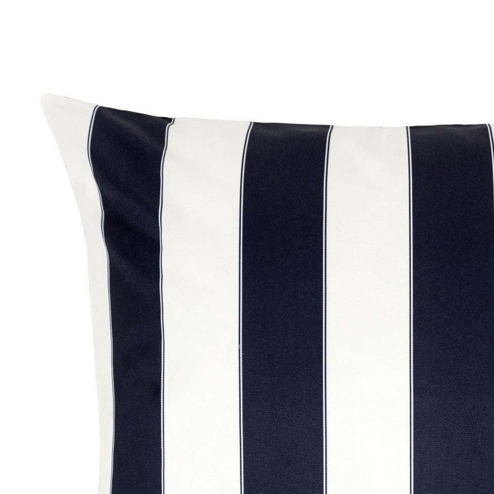 Keo Accent Pillow Cover, Navy Blue and White Stripes, 20 Inch Square - BM349709