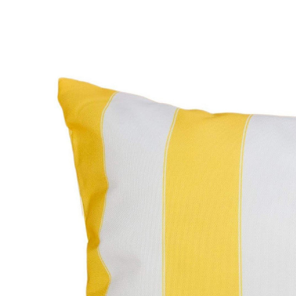Keo Accent Lumbar Pillow Cover, Yellow Cover and White Stripes, 14x20 - BM349710