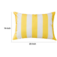 Keo Accent Lumbar Pillow Cover, Yellow Cover and White Stripes, 14x20 - BM349710