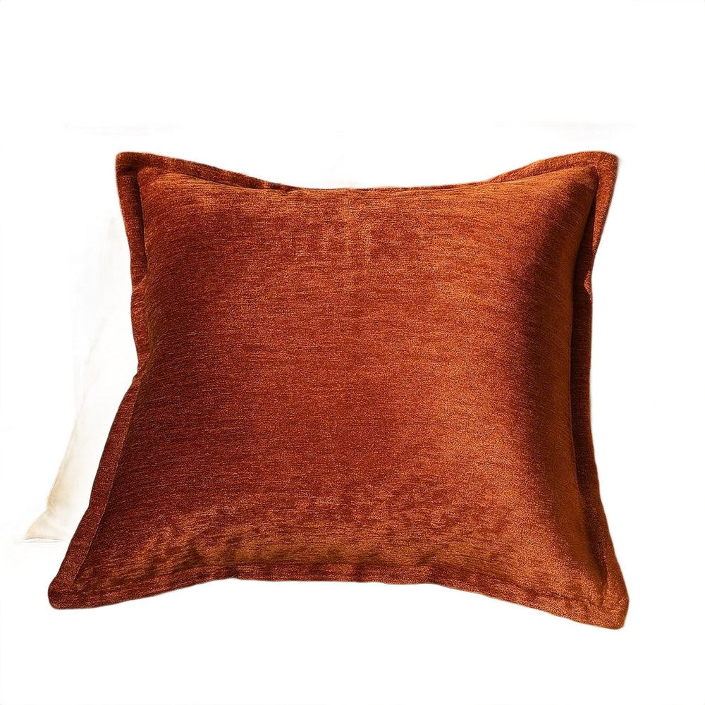 Dey Throw Pillow Cover, Rose Copper Brown Velvet Luxe Shine, 20 Inch Square - BM349711