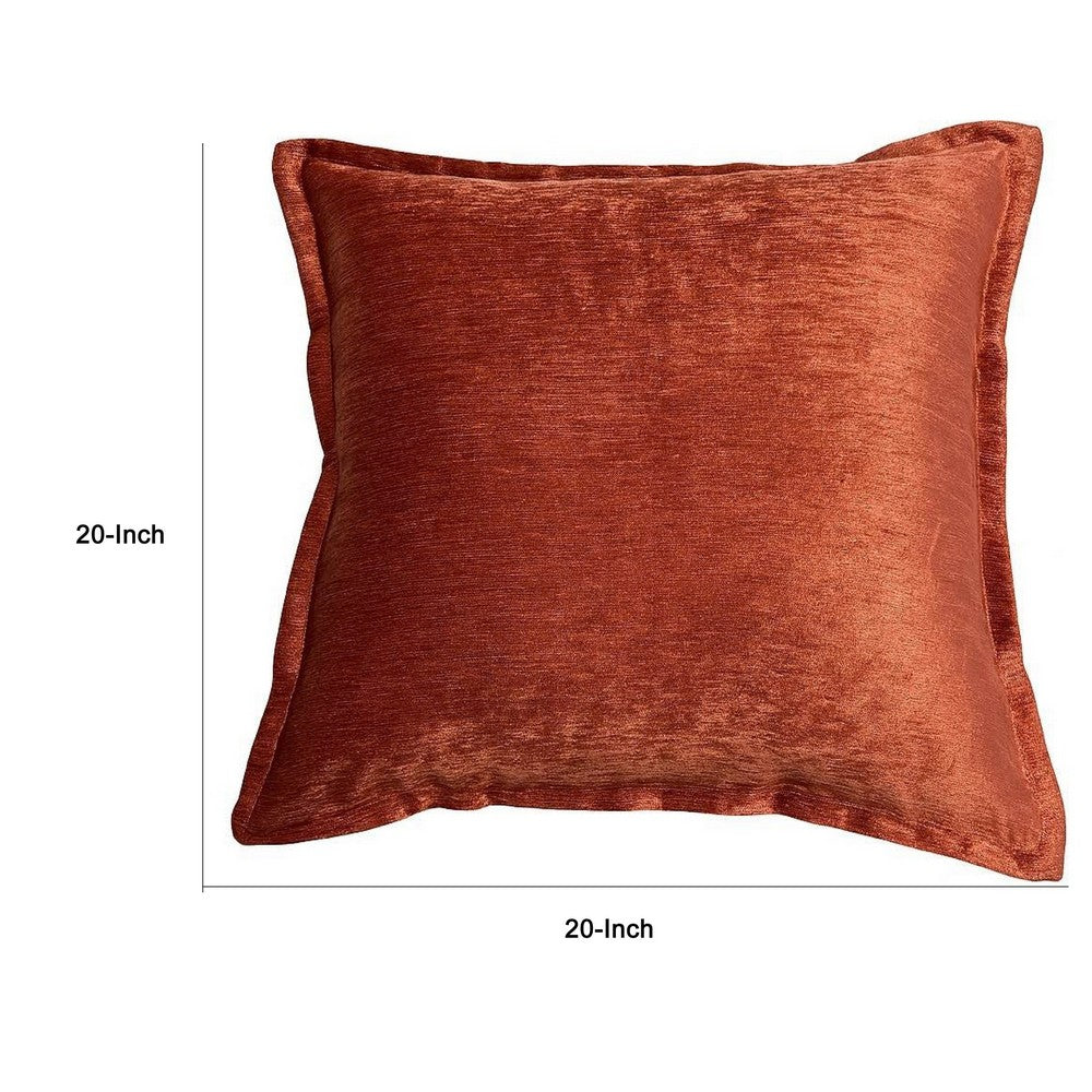 Dey Throw Pillow Cover, Rose Copper Brown Velvet Luxe Shine, 20 Inch Square - BM349711