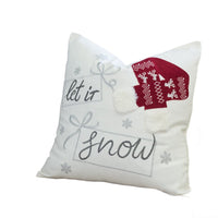 Throw Pillow Cover, Let It Snow Christmas Red Knit Hat, 20 Inch Square - BM349713