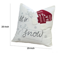 Throw Pillow Cover, Let It Snow Christmas Red Knit Hat, 20 Inch Square - BM349713