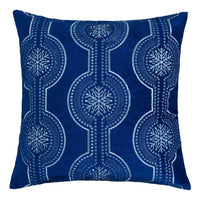 Zey Throw Pillow Cover, Snowflake Embroidered Blue Velvet, 20 Inch Square - BM349715