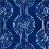 Zey Throw Pillow Cover, Snowflake Embroidered Blue Velvet, 20 Inch Square - BM349715