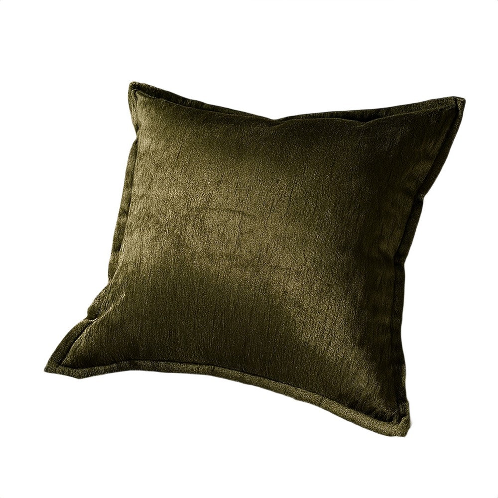 Dey Throw Pillow Cover, Deep Forest Green Velvet Luxe Shine, 20 Inch Square - BM349716