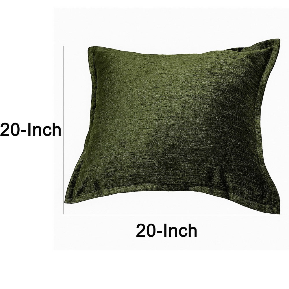 Dey Throw Pillow Cover, Deep Forest Green Velvet Luxe Shine, 20 Inch Square - BM349716
