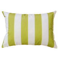 Keo Outdoor Lumbar Pillow, Wide Lime Green and White Stripes, 14x20 - BM349721