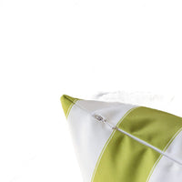 Keo Outdoor Lumbar Pillow, Wide Lime Green and White Stripes, 14x20 - BM349721