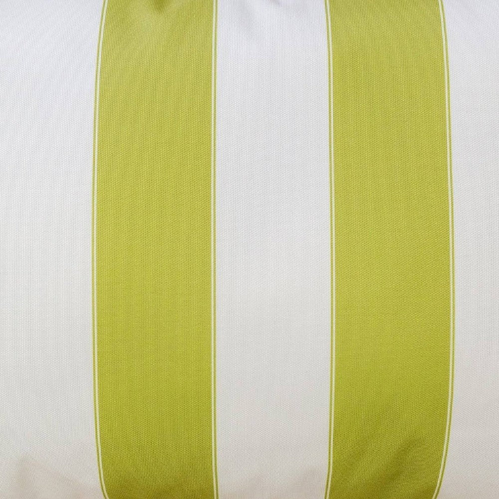 Keo Outdoor Lumbar Pillow, Wide Lime Green and White Stripes, 14x20 - BM349721