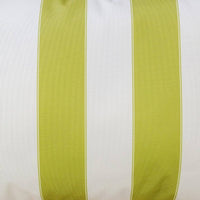 Keo Outdoor Lumbar Pillow, Wide Lime Green and White Stripes, 14x20 - BM349721