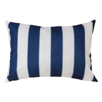 Keo Outdoor Lumbar Pillow, Navy Blue and White Horizontal Stripes, 14x20 - BM349722