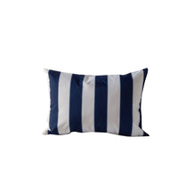 Keo Outdoor Lumbar Pillow, Navy Blue and White Horizontal Stripes, 14x20 - BM349722