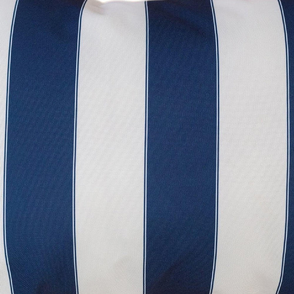 Keo Outdoor Lumbar Pillow, Navy Blue and White Horizontal Stripes, 14x20 - BM349722