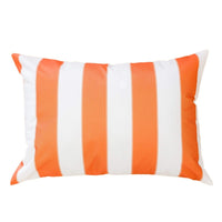 Keo Outdoor Lumbar Pillow, Wide Orange and White Horizontal Stripes, 14x20 - BM349724