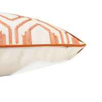 Keo Outdoor Lumbar Pillow, Wide Orange and White Horizontal Stripes, 14x20 - BM349724