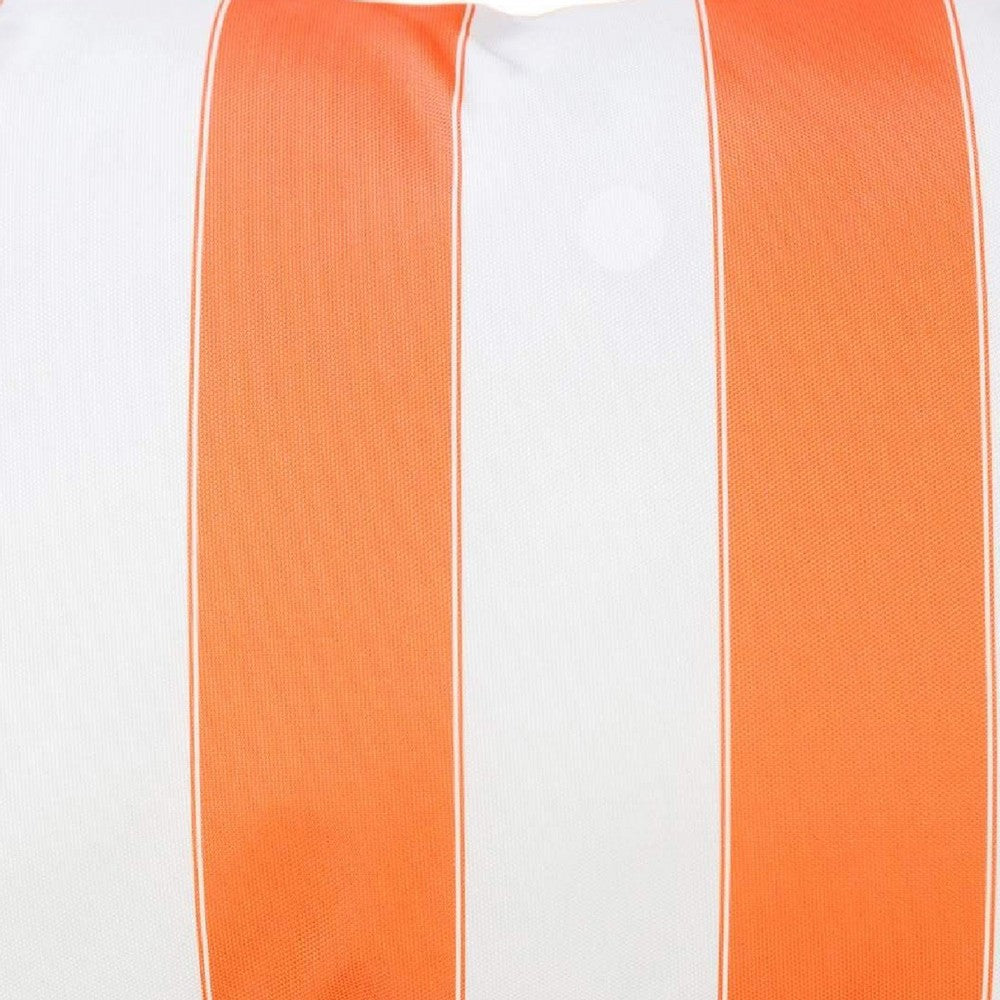 Keo Outdoor Lumbar Pillow, Wide Orange and White Horizontal Stripes, 14x20 - BM349724