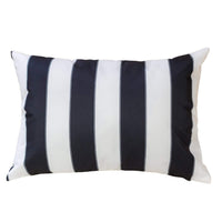 Keo Outdoor Lumbar Pillow, Wide Black and White Horizontal Stripes, 14x20 - BM349725