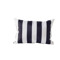 Keo Outdoor Lumbar Pillow, Wide Black and White Horizontal Stripes, 14x20 - BM349725