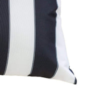 Keo Outdoor Lumbar Pillow, Wide Black and White Horizontal Stripes, 14x20 - BM349725