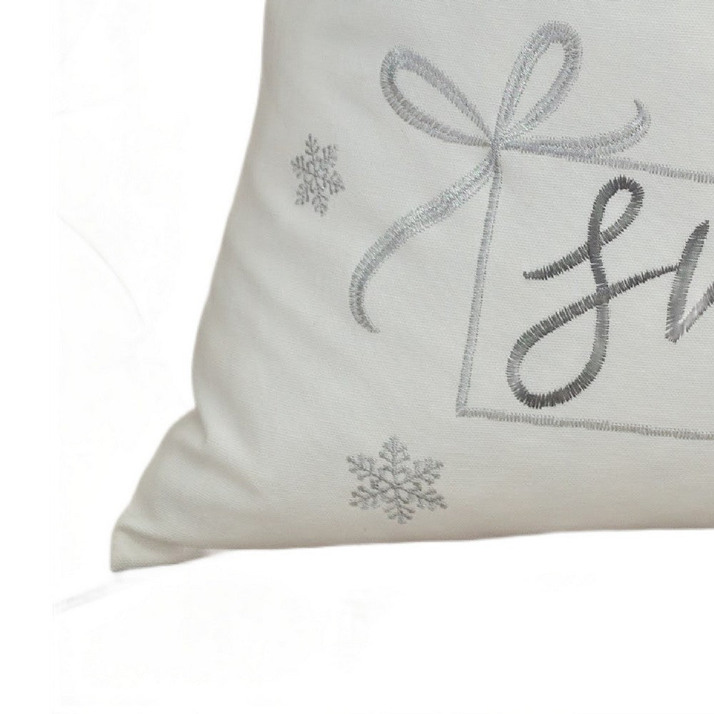Christmas Throw Pillow, Let It Snow Green Knit Hat Design, 20 Inch Square - BM349736