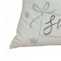 Christmas Throw Pillow, Let It Snow Green Knit Hat Design, 20 Inch Square - BM349736