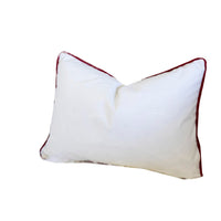 Christmas Lumbar Cushion, Red Joy and Green Leaves Velvet Accents, 14x20 - BM349737