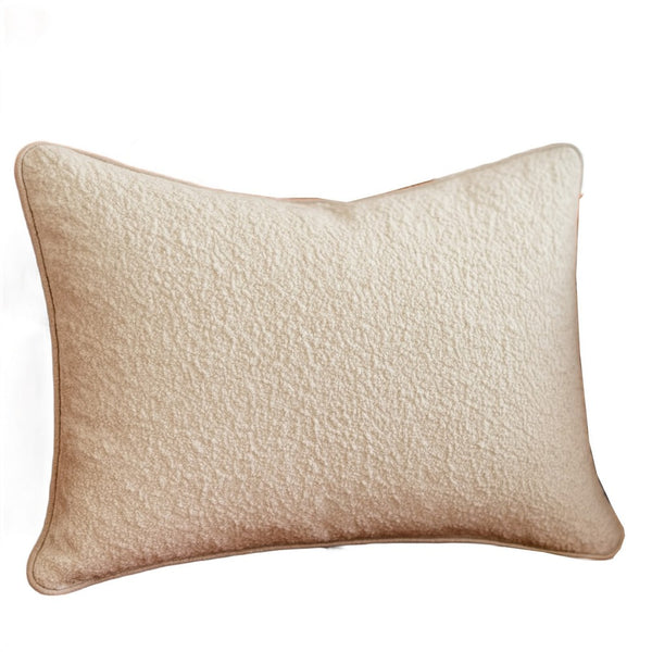 Hez Lumbar Throw Pillow, Plush Ivory Textured Fabric, 16x24 Rectangular - BM349738