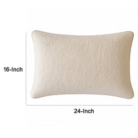 Hez Lumbar Throw Pillow, Plush Ivory Textured Fabric, 16x24 Rectangular - BM349738
