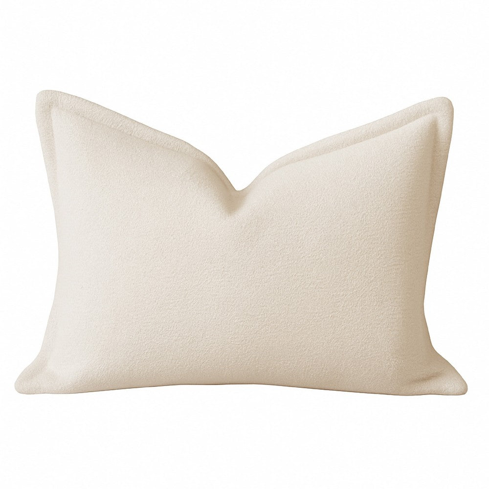 Hez Lumbar Throw Pillow, Flexible Ivory Fabric with Tailored Edges, 16x24 - BM349739