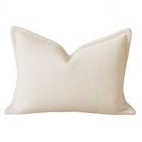 Hez Lumbar Throw Pillow, Flexible Ivory Fabric with Tailored Edges, 16x24 - BM349739