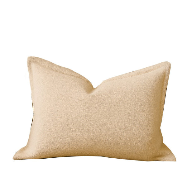 Hez Lumbar Throw Pillow, Flexible Ivory Fabric with Tailored Edges, 16x24 - BM349739