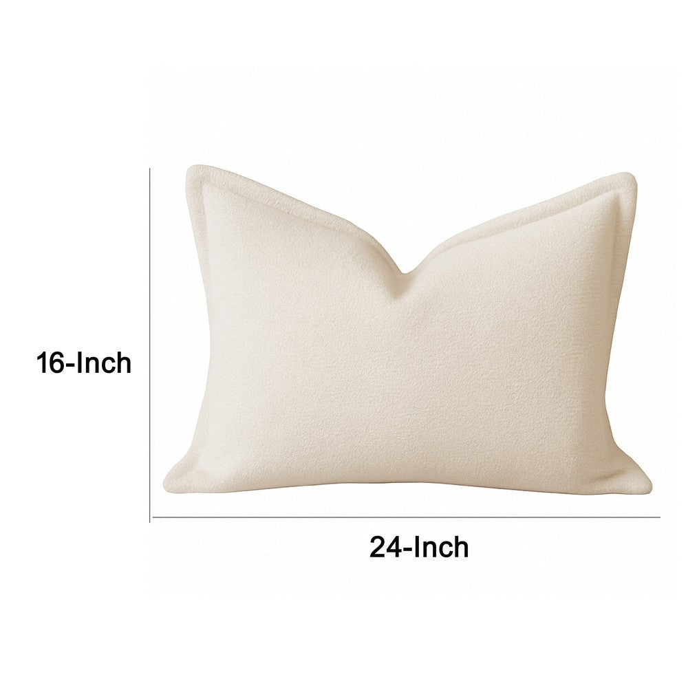 Hez Lumbar Throw Pillow, Flexible Ivory Fabric with Tailored Edges, 16x24 - BM349739