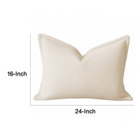 Hez Lumbar Throw Pillow, Flexible Ivory Fabric with Tailored Edges, 16x24 - BM349739