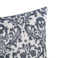Ary Throw Pillow, Black and White Baroque Skull Design, 20 Inch Square - BM349741