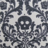 Ary Throw Pillow, Black and White Baroque Skull Design, 20 Inch Square - BM349741